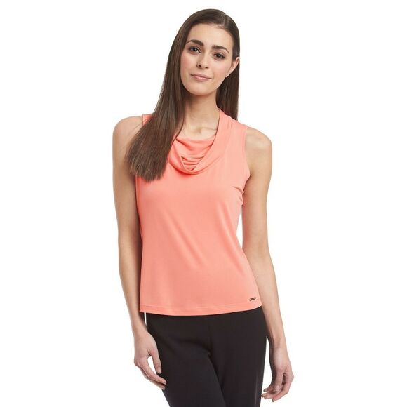 New! CALVIN KLEIN Women's Petite Cowl-Neck Sleeveless Top Cami Blouse PL/LP - Picture 1 of 1